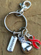 Red Ribbon Boxing Glove / Warrior Keychain - Rock Your Cause Jewelry