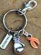 Orange Ribbon Boxing Glove Keychain - Rock Your Cause Jewelry