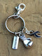 Black Ribbon Keychain - Boxing Glove / Warrior Key Chain - Rock Your Cause Jewelry