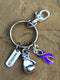 Purple Ribbon Boxing Glove Warrior Keychain - Rock Your Cause Jewelry