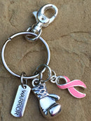 Pink Ribbon Boxing Glove / Warrior Keychain - Rock Your Cause Jewelry