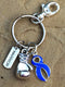 Periwinkle Ribbon Boxing Glove Keychain - Rock Your Cause Jewelry