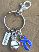 Periwinkle Ribbon Boxing Glove Keychain - Rock Your Cause Jewelry