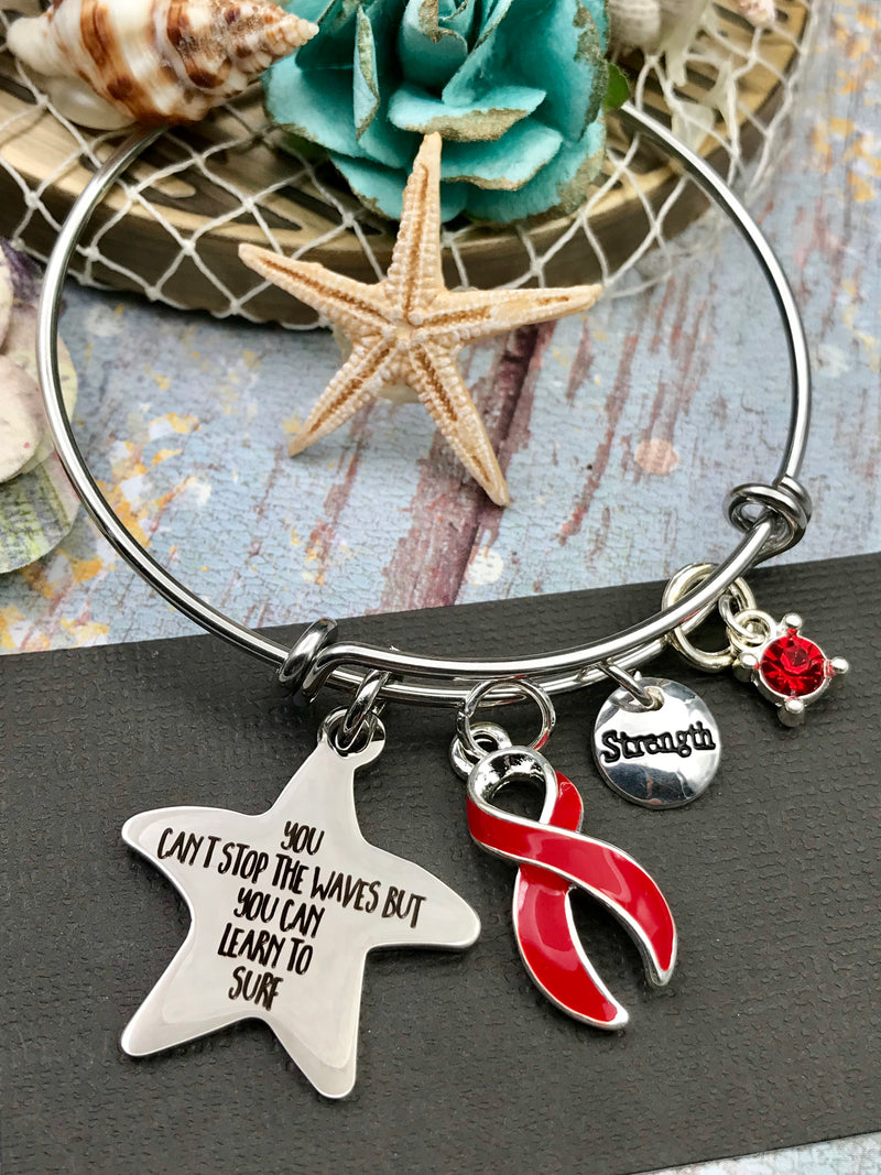 Pick Your Ribbon Bracelet - You Can't Stop the Waves, But You Can Learn To Surf - Rock Your Cause Jewelry