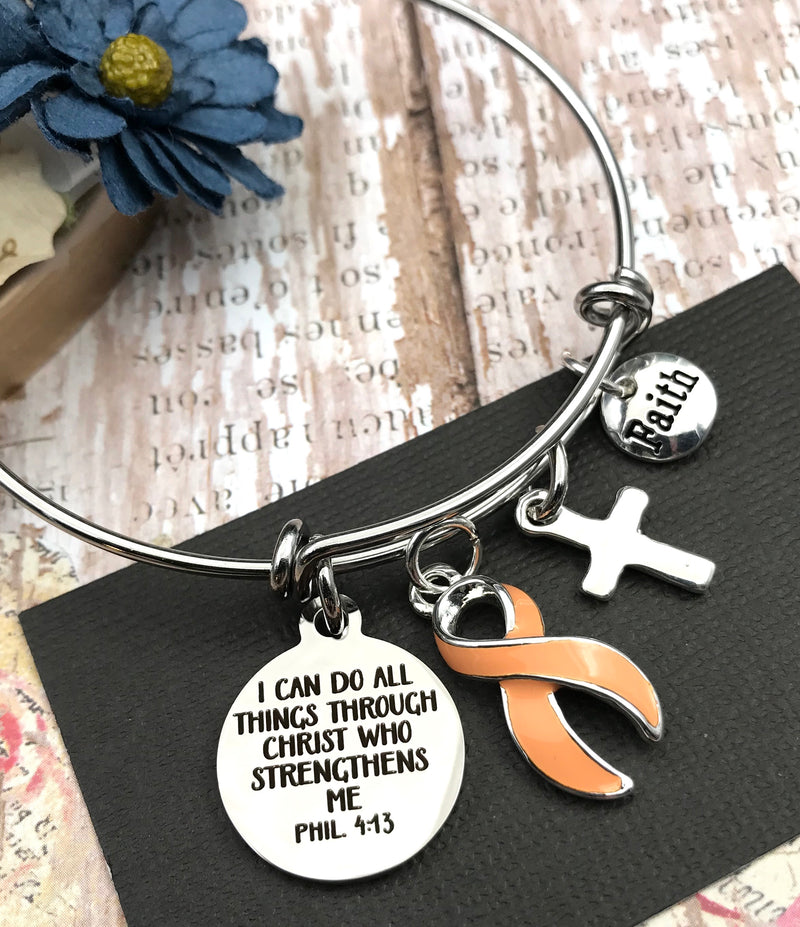 Pick Your Ribbon Bracelet - I Can Do All Through Christ Who Strengthens Me - Rock Your Cause Jewelry