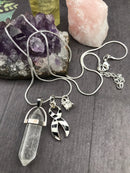 Pick Your Ribbon Necklace - Healing Clear Crystal Quartz Pendant - Rock Your Cause Jewelry