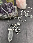 Pick Your Ribbon Necklace - Healing Clear Crystal Quartz Pendant - Rock Your Cause Jewelry