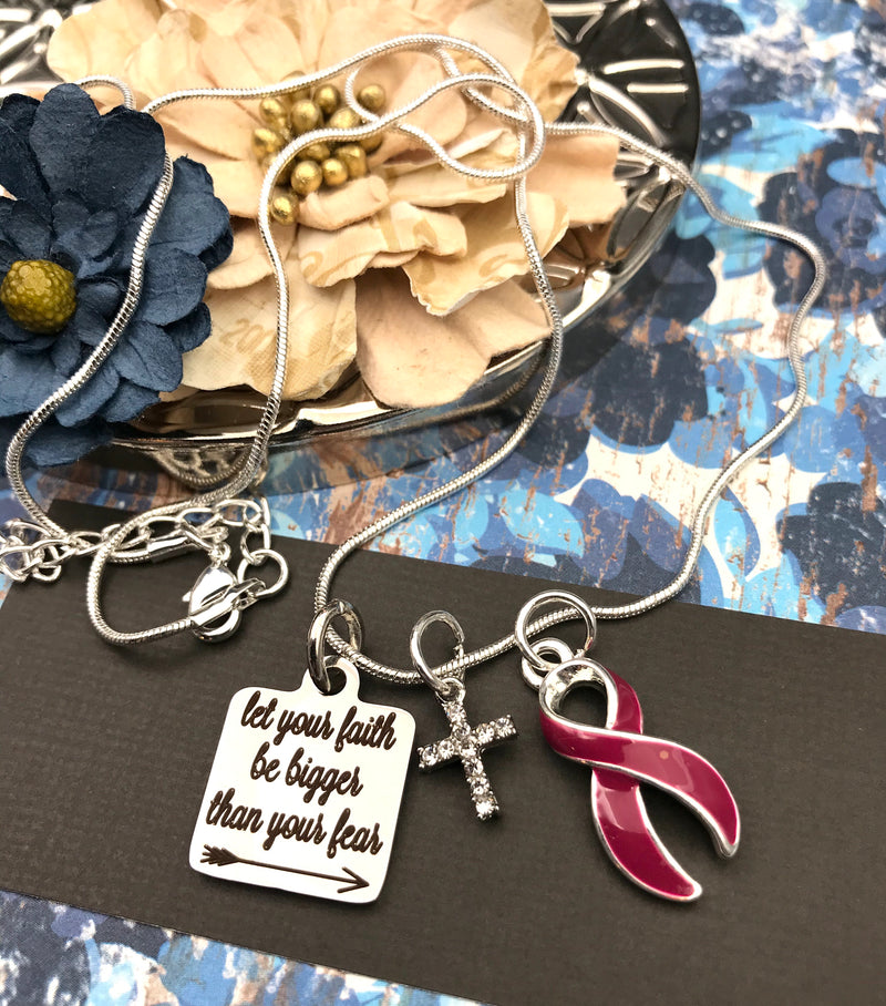 Pick Your Ribbon Necklace - Let Your Faith be Bigger than Your Fear - Rock Your Cause Jewelry